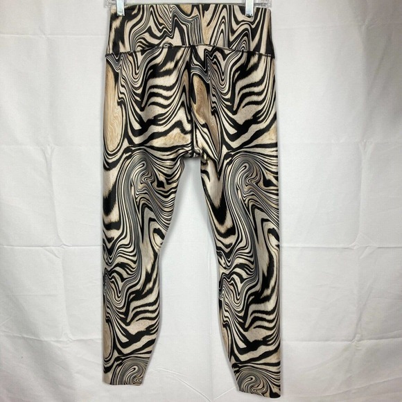 Good American Leggings Womens Sz 3 L Beige Zebra Stretch High Rise Pull On Pants - Picture 2 of 8